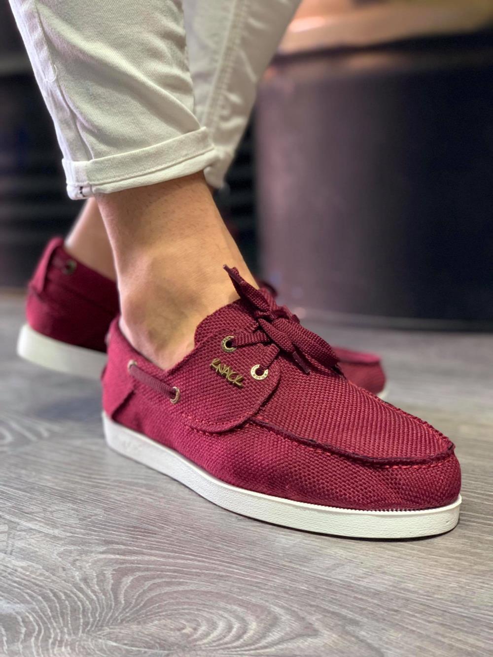 Knack Mevsimlik Keten Ayakkabı 008 Bordo m4837