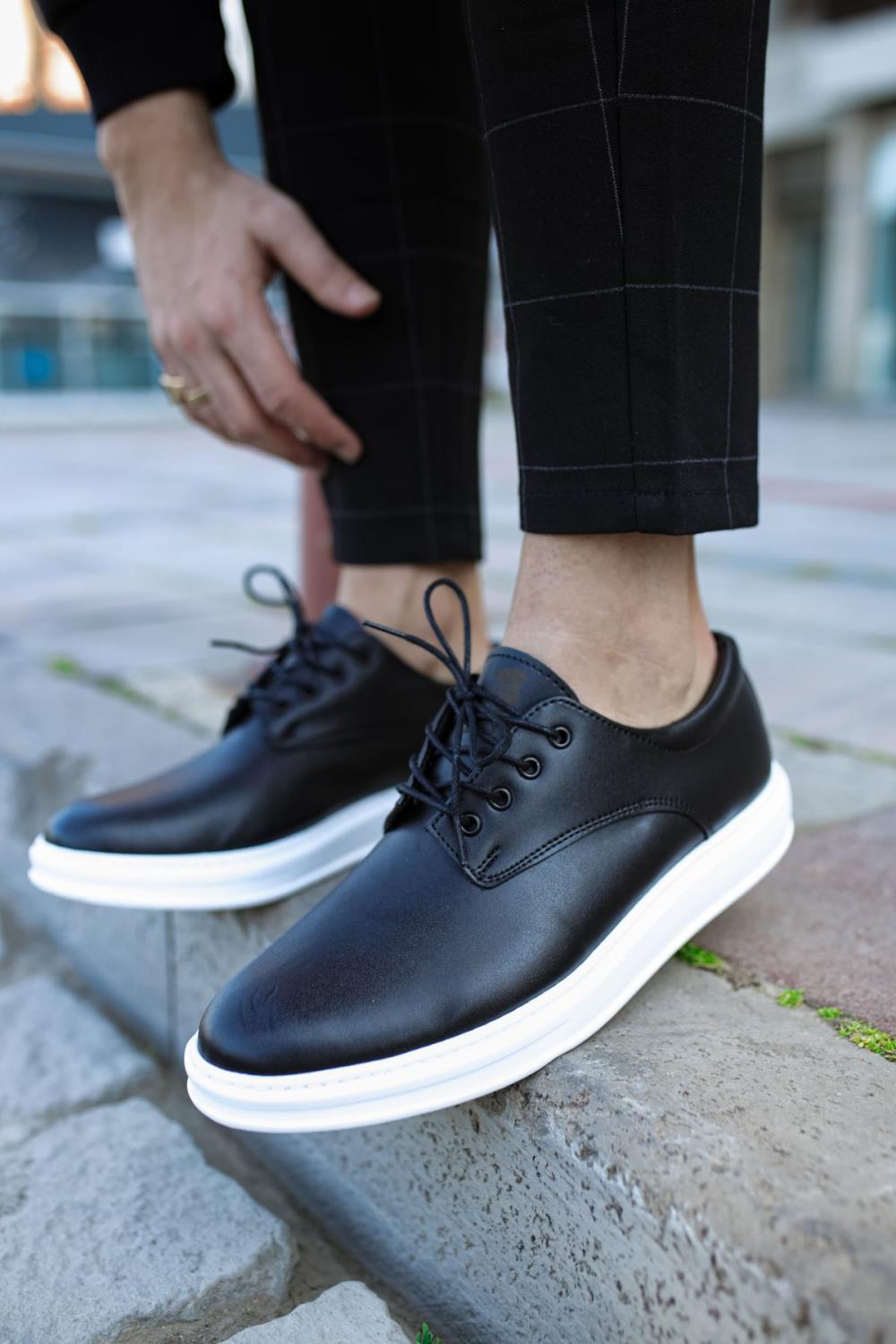 Knack Klasik Erkek Ayakkabı 001 Siyah (Beyaz Taban) m5531