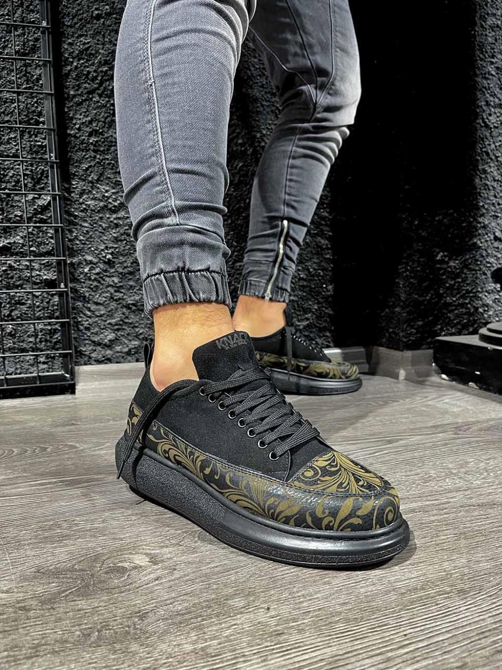 Knack Sneakers Ayakkabı 812 Siyah Süet (Siyah Taban) m9098