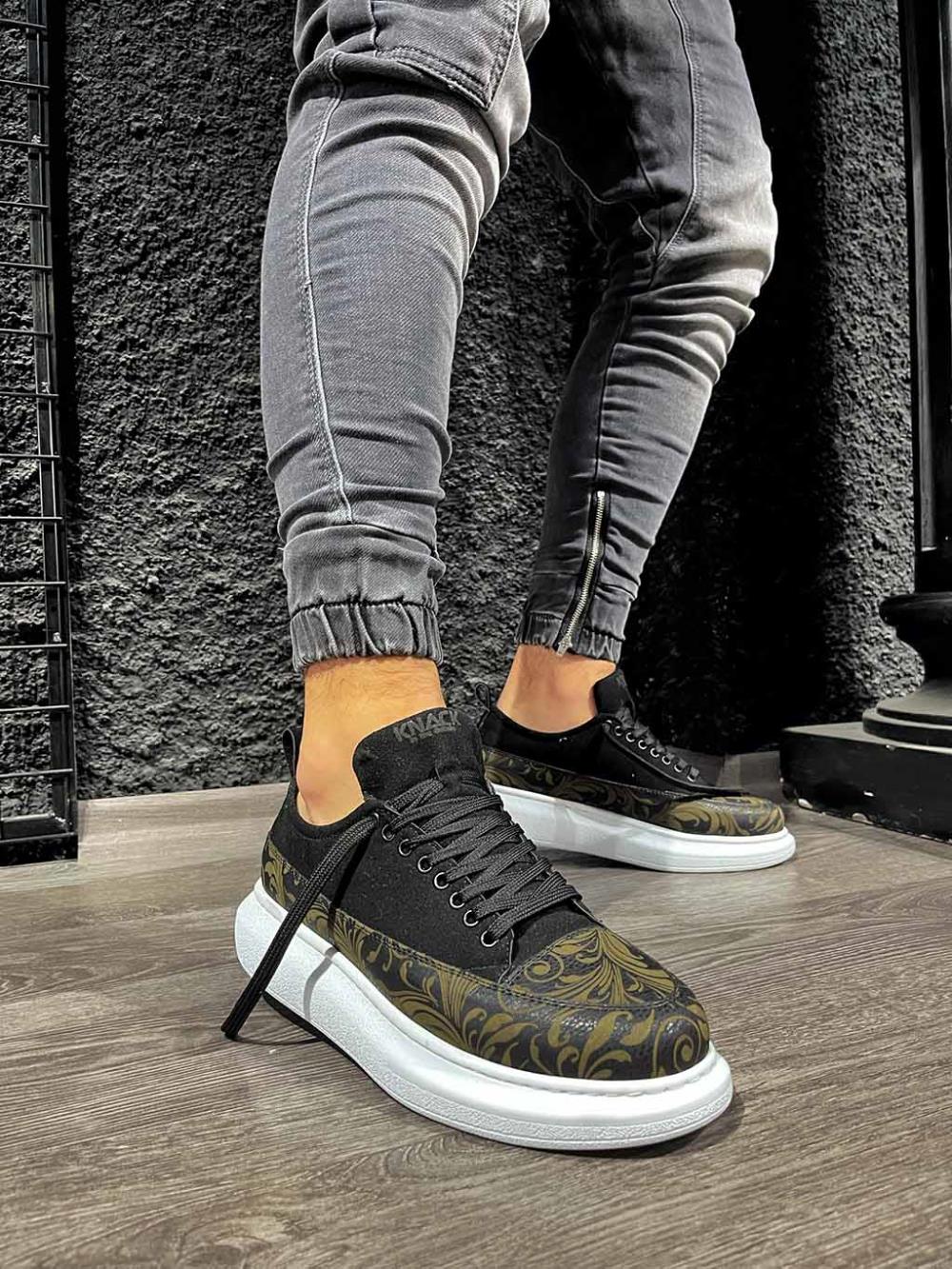 Knack Sneakers Ayakkabı 812 Siyah Süet (Beyaz Taban) m9064