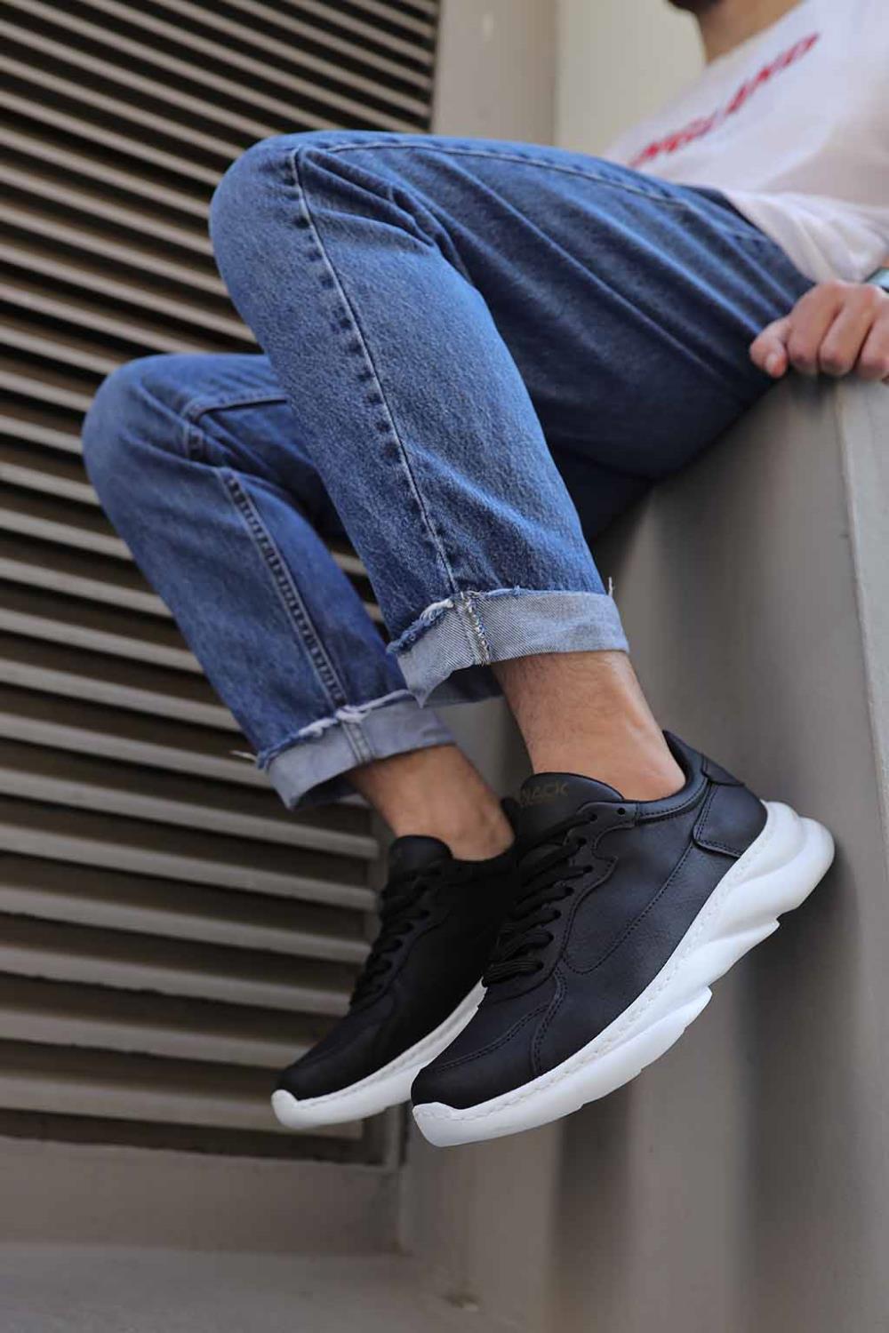 Knack Sneakers Ayakkabı 065 Siyah (Beyaz Taban) m9531