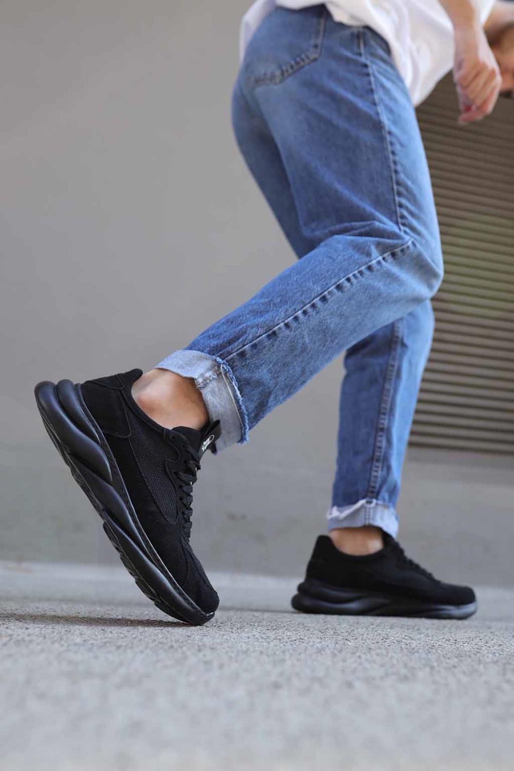 Knack Sneakers Ayakkabı 065 Siyah Süet (Siyah Taban) m9598