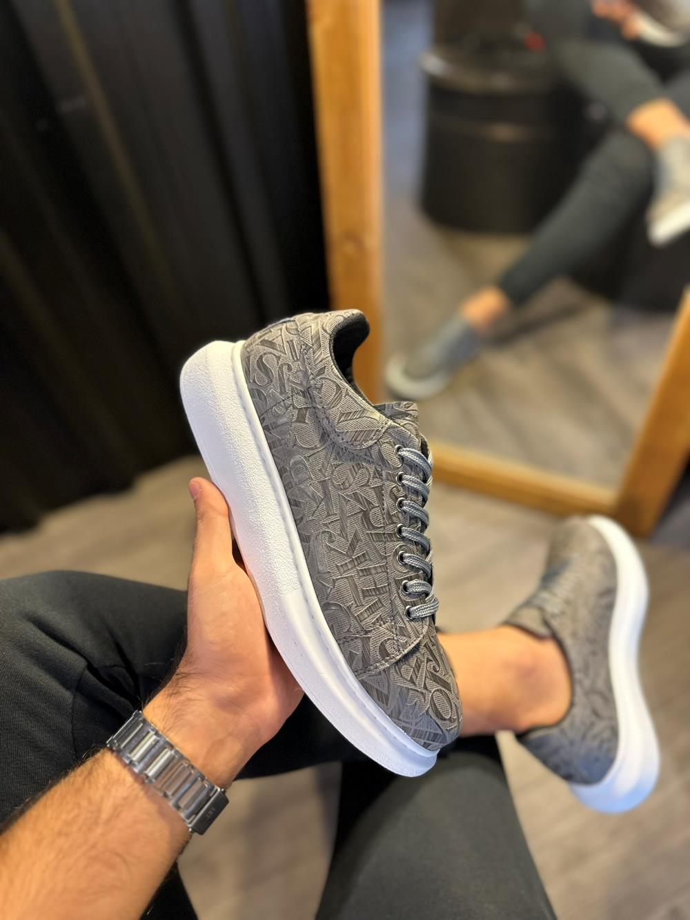 Knack Yüksek Taban Harf Desenli Günlük Ayakkabı 047